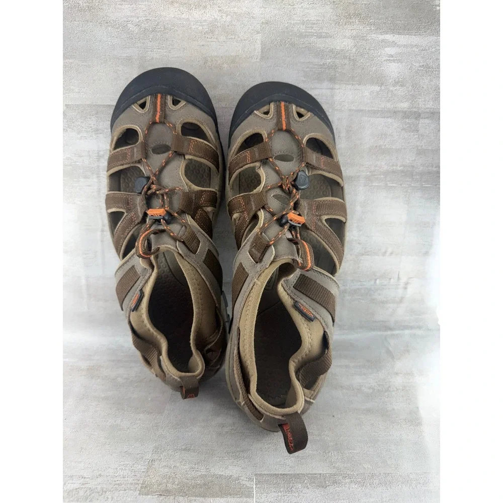 KEEN Arroyo II Men Hiking Sandals Brown Leather Bungee Lace Shoes Size 13 US